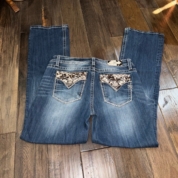 Miss Me Denim - Miss Me Cow Print Studded Chloe Boot Jeans